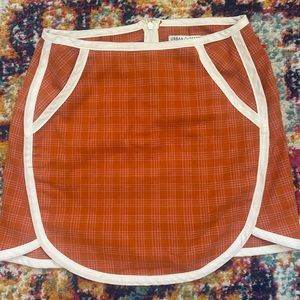 Urban outfitters orange plaid mini skirt new condition